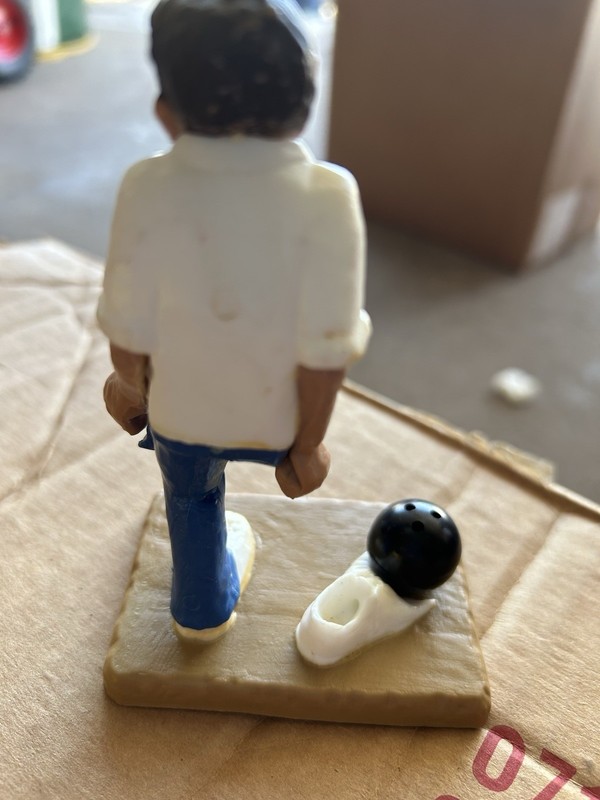 VINTAGE WILTON BOWLING CAKE TOPPER - BUMBLING BOWLER - PLASTIC - 4 3/4" HIGH gallery