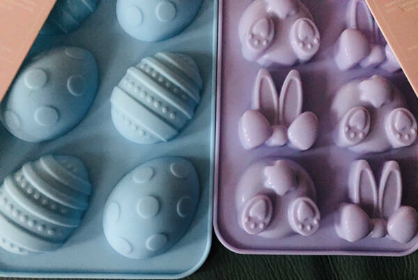 Bakeshop 2 Bunnies & Easter Eggs Molds Silicone NEW Bake Freeze