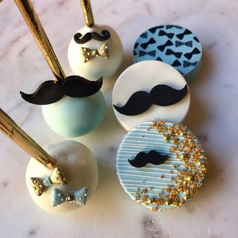 Bow Tie Mustache Fondant Mold Man Cake Decoration For Baby Shower Party gallery