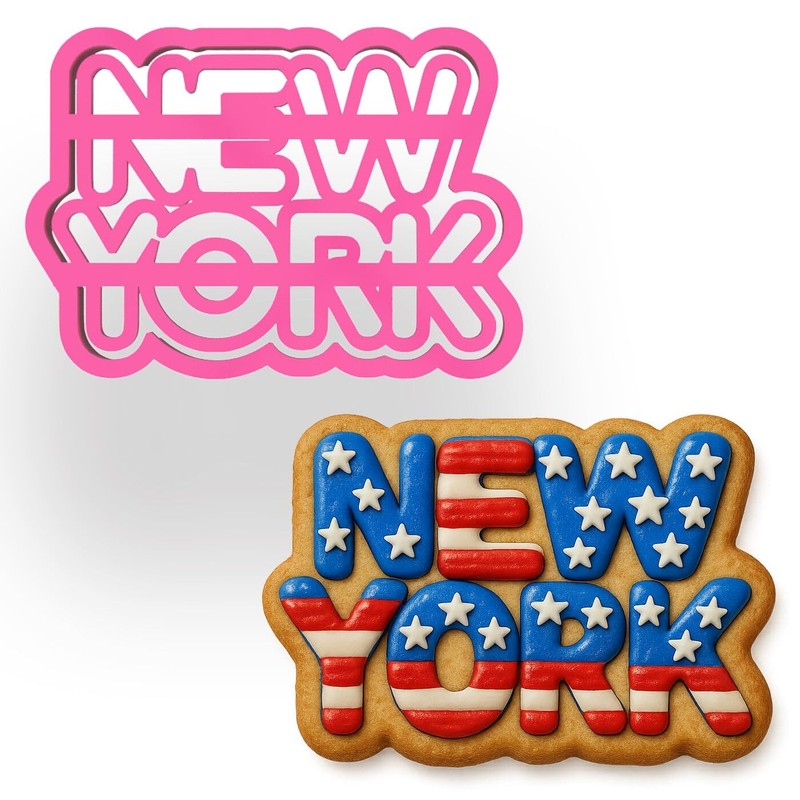 New York Word Cookie Cutter – 4×2.76″ (Random Color)