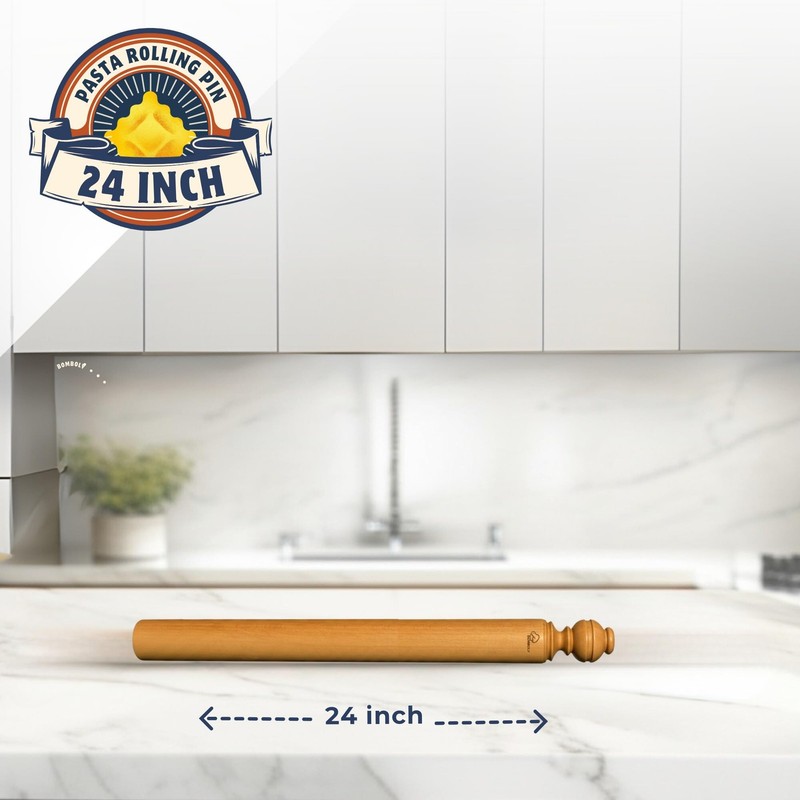 Mattarello Pasta Rolling Pin – Handmade Italian Tool for Authentic Pasta Maki... gallery