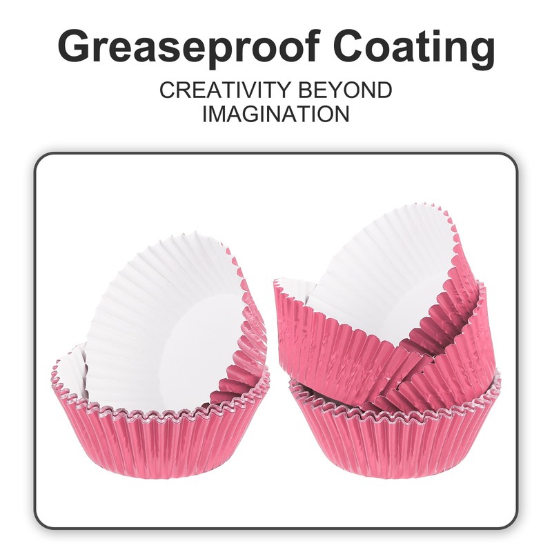 300 Pcs Cupcake Liners Metallic Cup for Baking Cupcake Wrapper Rose Gold gallery