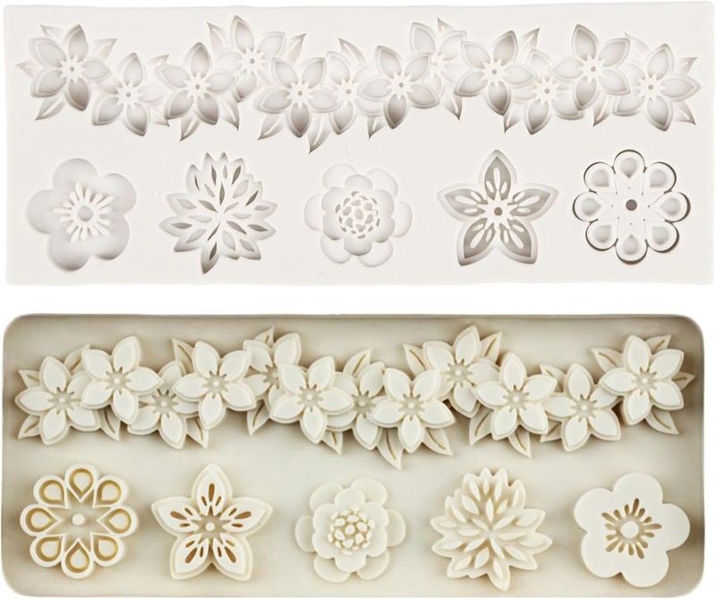 Baroque Fondant Molds Flower Lace Silicone Molds Curlicues Scroll Relief Mold