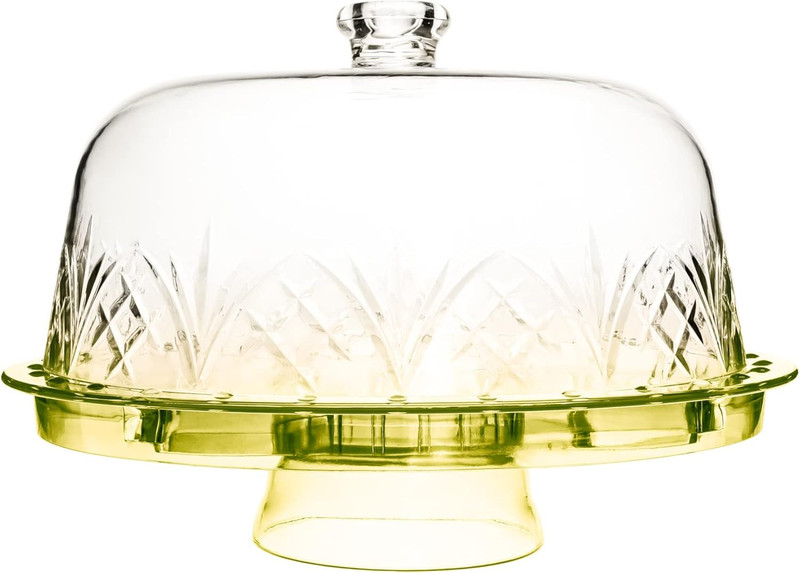 Cake Stand with Lid, Serving Plate Platter with Dome Cover, 6 in 1 Multi-Purpose