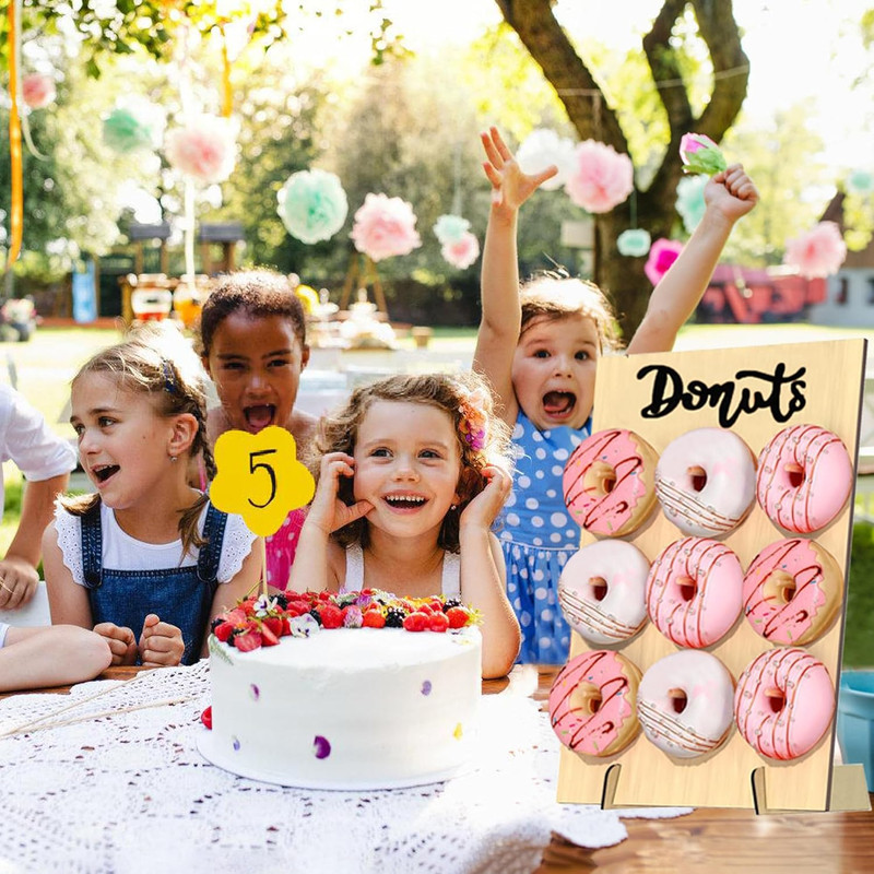 Donut Wall Display Stand 2PCS Donut Board Display with 2PCS Donut Tower Stand, W gallery