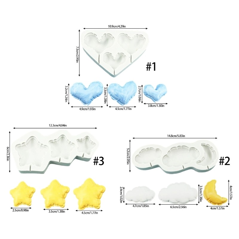 Durable Heat Resistant Silicon Star Heart Cloud Molds For Professional Home gallery