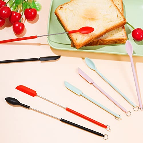 8Pcs Mini Silicone Telescopic Spatula and Scooping Spoon Set Tiny Jar Spatula gallery