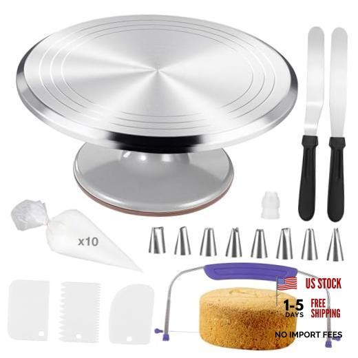 12 Inch Cake Turntable Decorating Stand with Aluminum,Cake Round – 25PCs