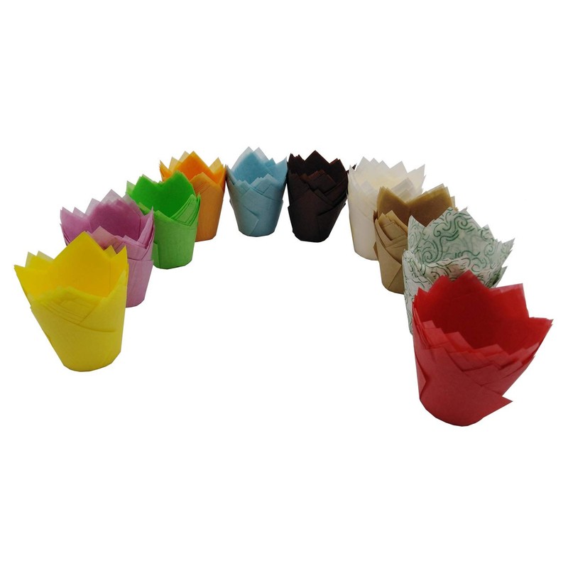 200 PCS Tulip Cupcake Liner Baking Cups Paper Cupcake and Muffin Baking Cups ... gallery