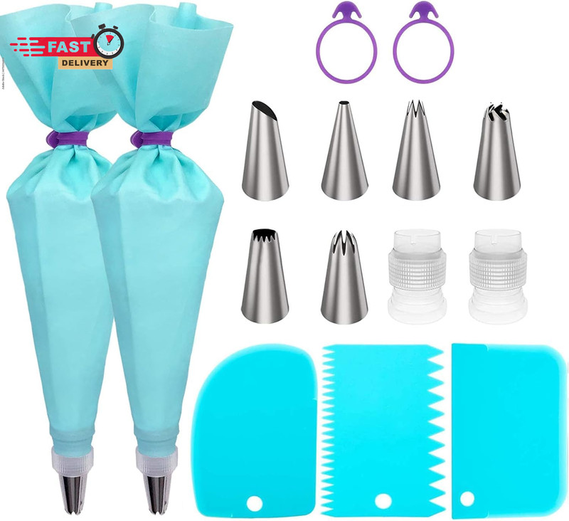 Piping Bags and Tips Set, Cake Decorating Kit Supplies, Frosting Piping Kit for