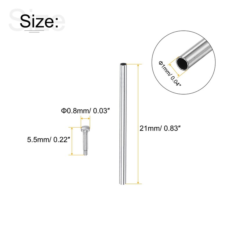 21x1mm tube clutch pins watch strap pressure bars pin 10pcs gallery