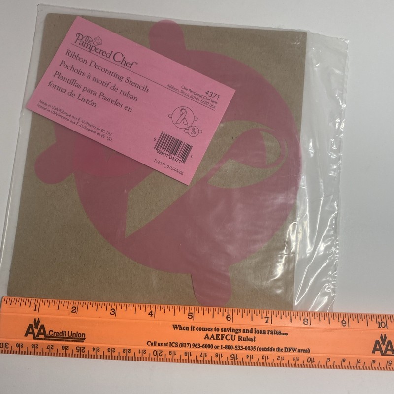 Pampered Chef HELP WHIP CANCER Ribbon Decorating Stencils – RETIRED – NEW #4371