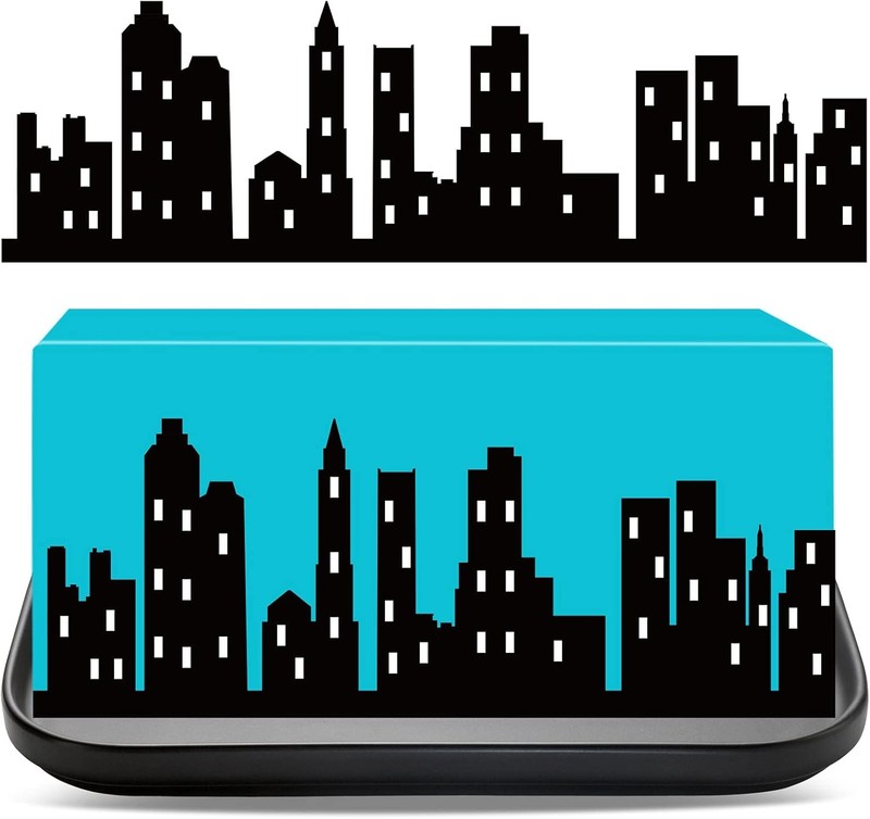 4 Pieces Hero City Cake Border Decoration Black Skyscraper Building Cake Topper