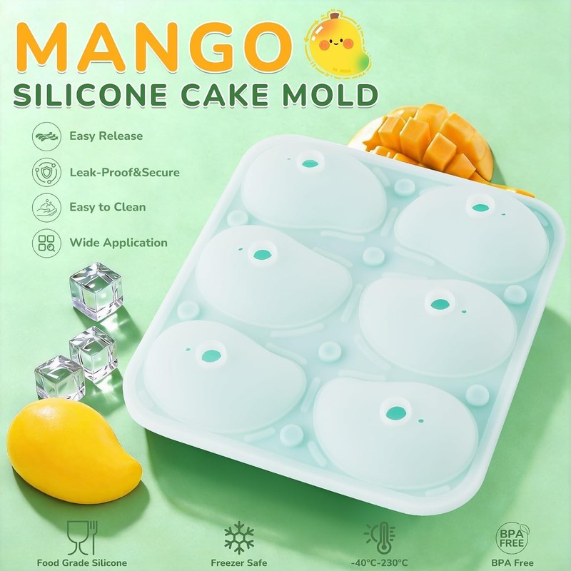 3D Mango Mold for Mousse,1Pack 6Cavities Fruit Pastry Mango Silicone Mold for... gallery