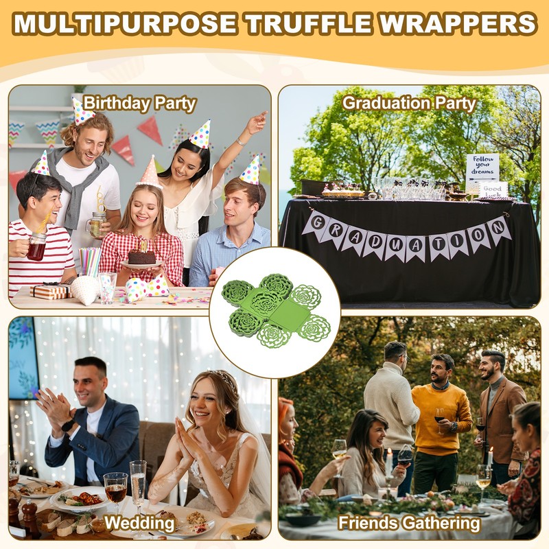 25PCS 4 Inch Truffle Wrappers for Wedding Birthday, Light Green gallery