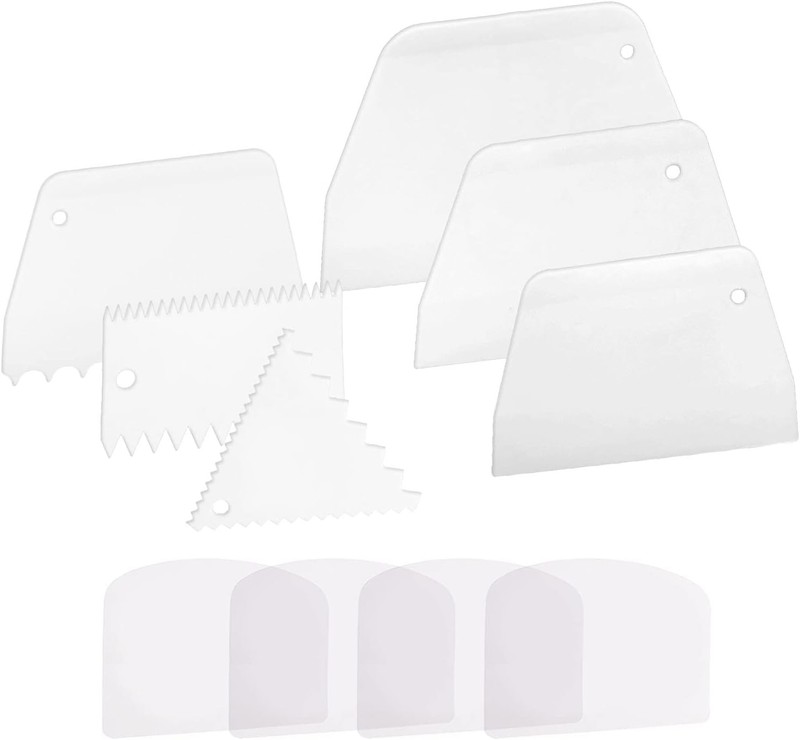 Cake Scraper Smoother Cake Icing Tool Set, Plastic Scraper Cake