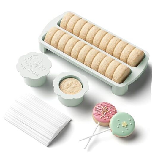 Cake Pop Cutter and Pusher Kit with Non-3D Printed 1.75” Round Cake Pop White