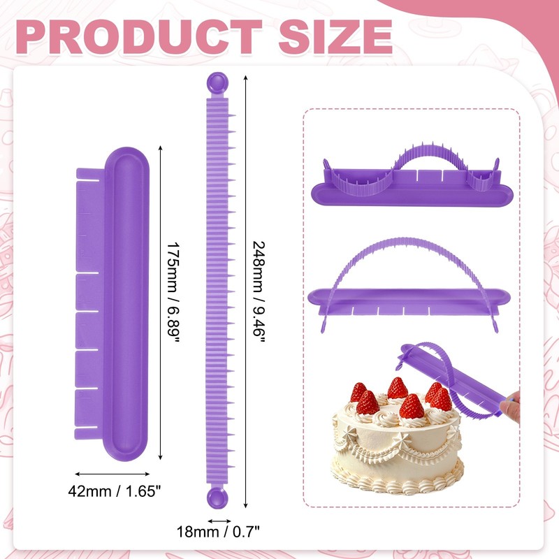 2Pcs Cake Arch Guide Tool, Adjustable Cake Arc Ruler for Baking, Purple gallery