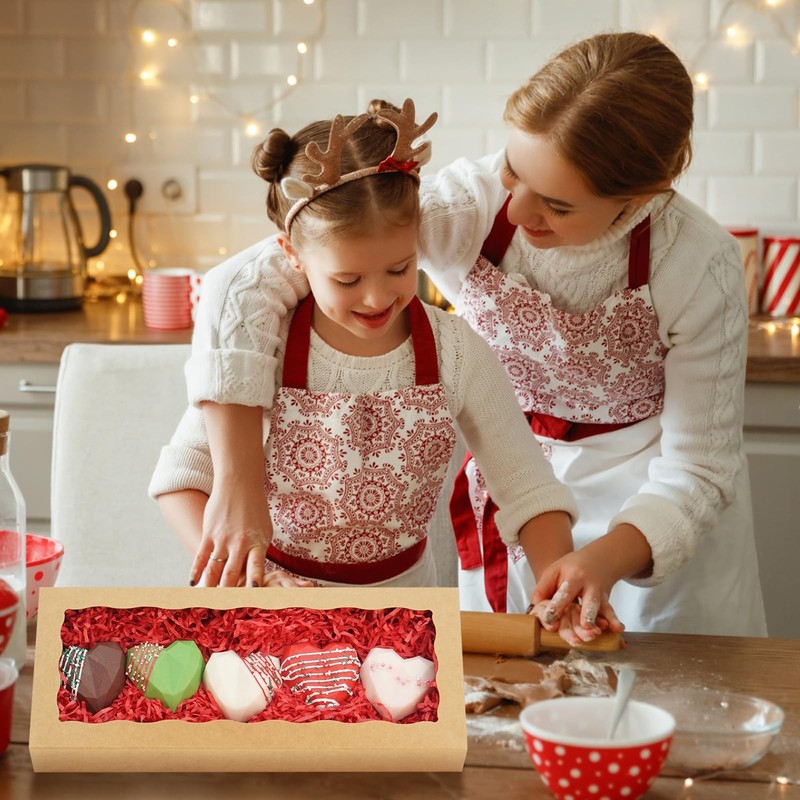 50pcs Cookie Boxes with window 12 x 5 x 1.5 Inch Bakery Boxes Treat Dessert f... gallery