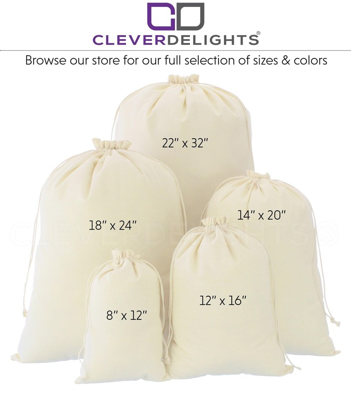 22x32 Inch Premium Cotton Storage Muslin Bag Drawstring Organizer Pouch gallery