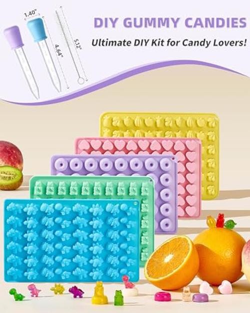Silicone Gummy Molds Set of 5, Non-stick Candy Chocolate Mixed Molds 5 Pcs gallery