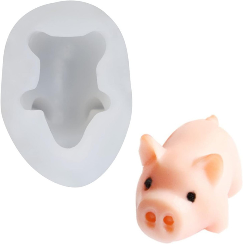 Small Cute Pig Candle Silicone Mold Fondant Chocolate Candy Cake Baking Mold Soa