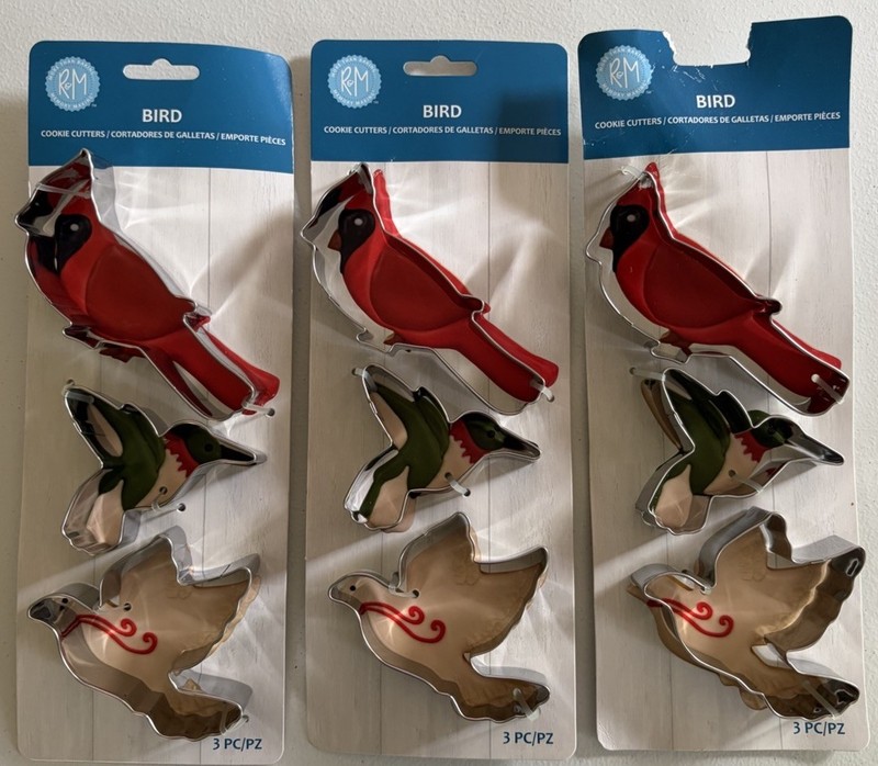 Bird Cookie Cutter Set Cardinal Hummingbird Dove 3 Pack Baking