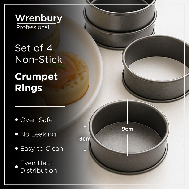 Crumpet Rings Nonstick 3.5 Inch English Muffin Rings Set Of 4 Food Ring Molds Fo gallery