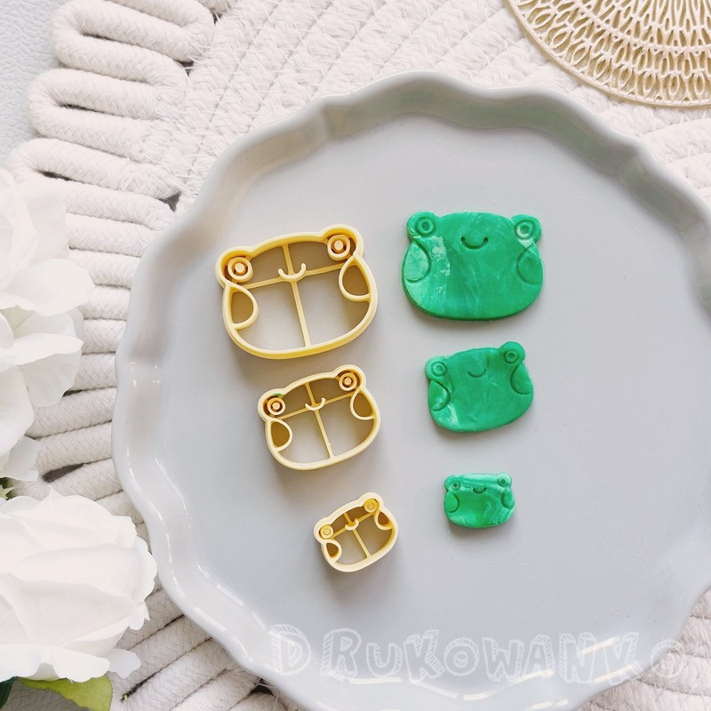 Frog Animal Cartoon Lake Pond Polymer Clay Cutter For Earring Jewelry Making