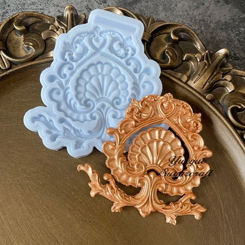 Relief Silicone Epoxy Resin Plaster Mould Ceramic Tile Cake Mold Fondant Mould gallery