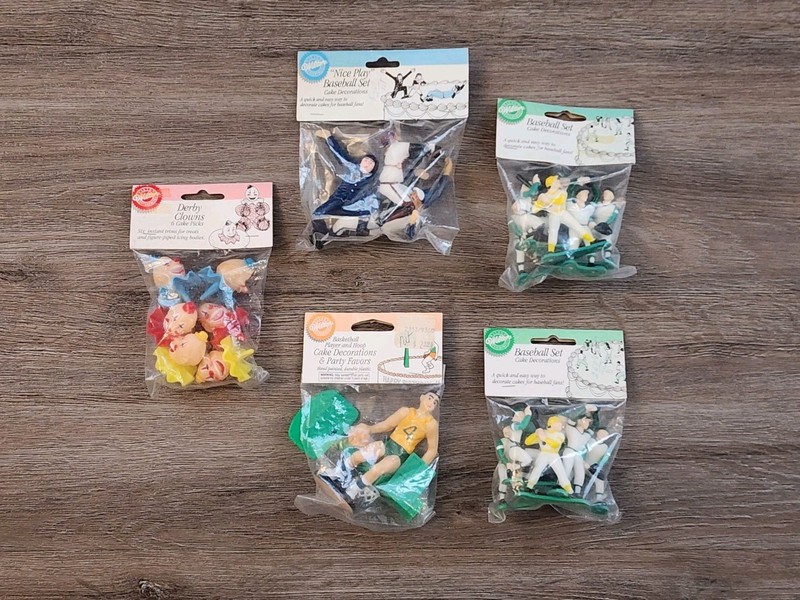 Lot Of Vintage Sports/Derby Clown Cake Toppers & Decorations