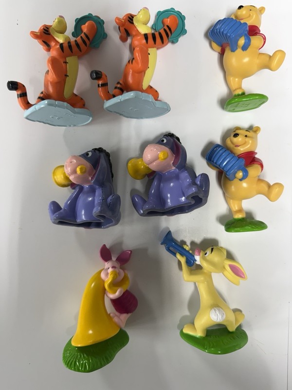 QTY 7 Vintage Winnie The Pooh Cupcake / Cake Toppers Eeyore Piglet Tigger Pooh