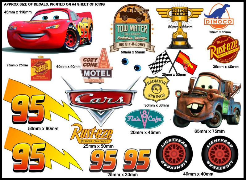 Lightning McQueen Icing Sheet Edible Cake Toppers Cake Decoration (3 Sizes) gallery