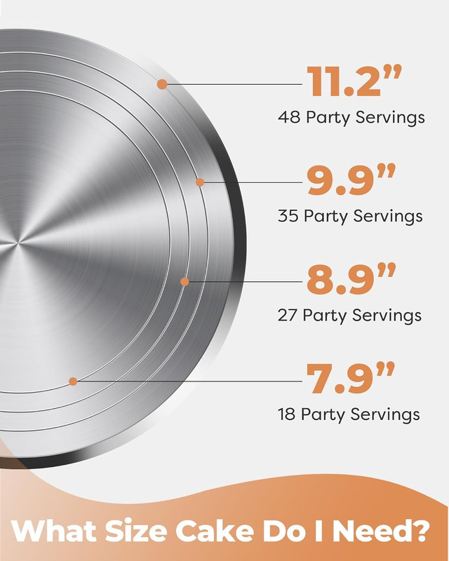 Aluminium Alloy Revolving Cake Stand 12 Inch Rotating Cake Turntable for Cake, C gallery