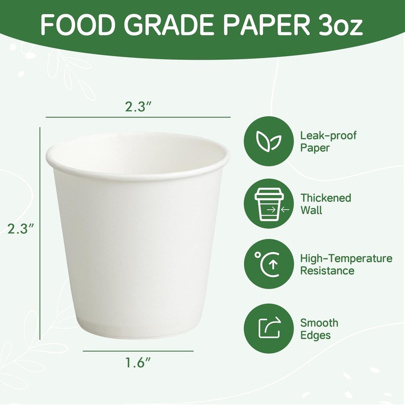 100 Pack 3 oz Paper Cups, Small Coffee Cups, Disposable Mini Bathroom Mouthwa... gallery