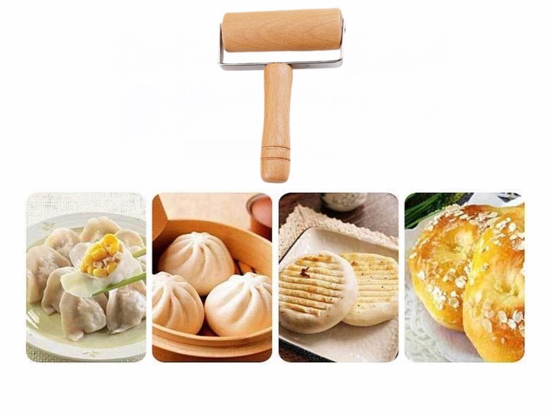 Adjustable Beechwood Stainless Steel Rolling Pin T-Shape Pizza Dough Pasta Maker gallery