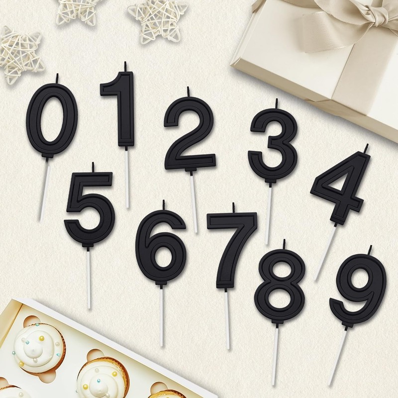 Black 1 Number Birthday Candles for Cake, 2.76 Inch Cake Topper Number 1 Candles gallery