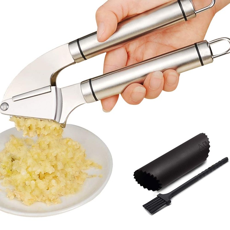 Sunkuka Premium Garlic Press Set – Large Capacity Stainless Steel