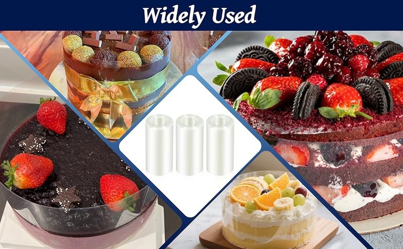 3 Rolls 4 x 394 inches of Cake Collars for Baking, Transparent Acetate Sheets, gallery