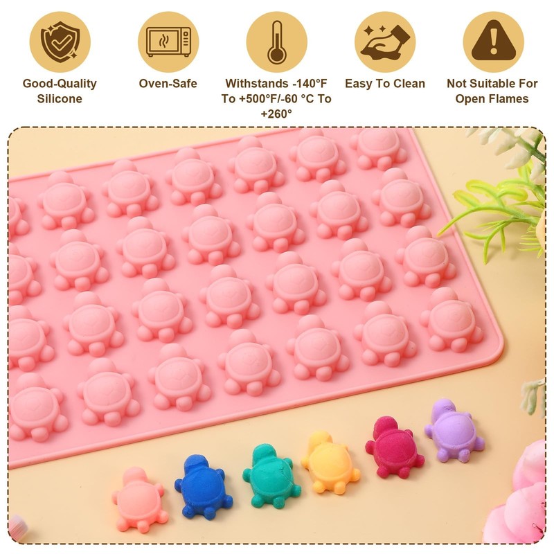 2 Pcs Mini Turtle Silicone Mold for Chocolate Small Candy Gummy Molds Tortois... gallery