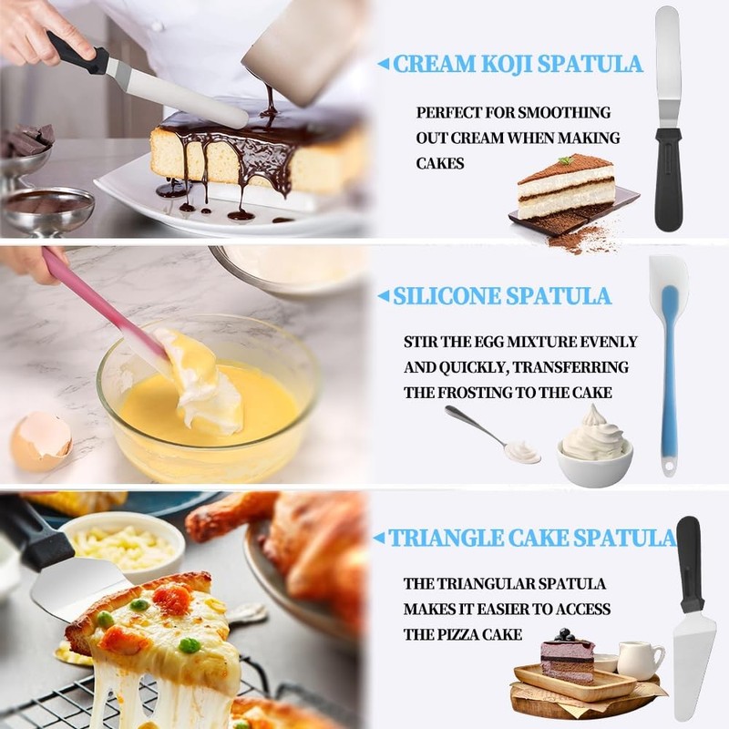 12 Inch Cake Turntable,78Pcs Rotating Aluminum Alloy Rotating Cake Stand,Cake... gallery