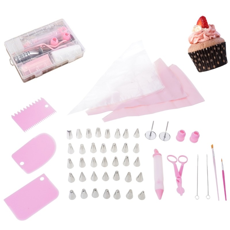 61Pcs Cake Decorating Tools Supplies Piping Bags 36 Stainless Steel Tips Set gallery
