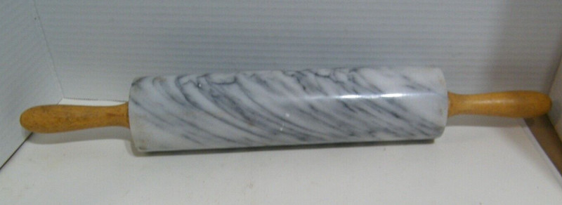 Marble Rolling Pin 10-inch Barrel with Wooden Handle