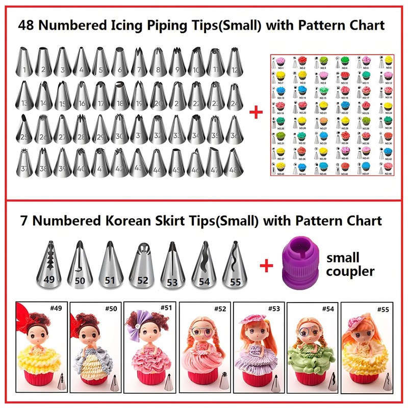 Cake Decorating Kit, 340 Pcs with Cake Turntable, Leveler, 55 Numbered Icing+... gallery