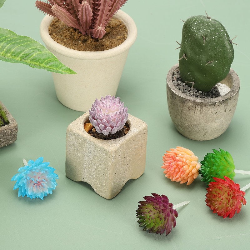 2 Pcs Artificial Succulent Plants, Fake Artificial Lotus, Purple gallery