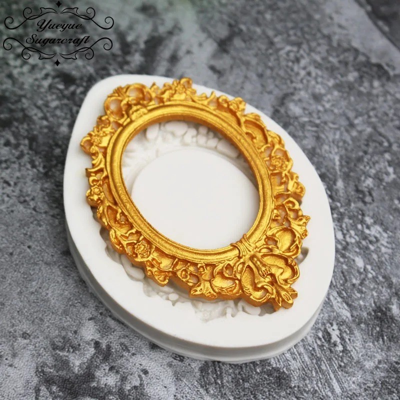 Baroque Frame Silicone Mold Fondant Wedding Cake Decorating Tool Chocolate