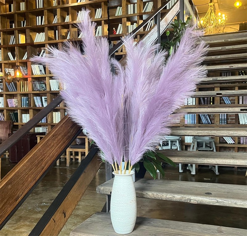 Faux Pampas Grass Decor Tall & Fluffy – 8 Pcs, 18-Branch, No Assembly