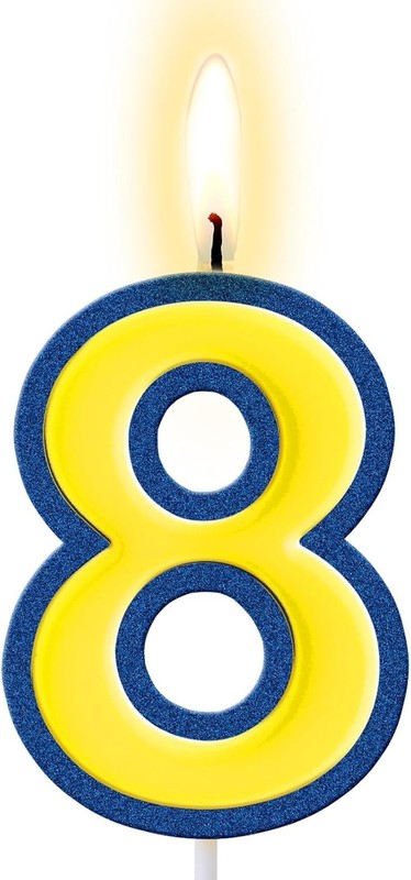 Birthday Number Candles Cartoon Yellow and Blue Birthday Cake Candle for Cartoon