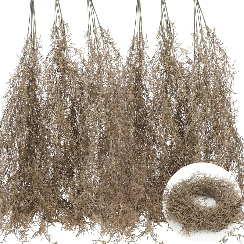 Giegxin Spanish Moss 41 Fake Hanging Succulents Faux Moss Artificial Succulent