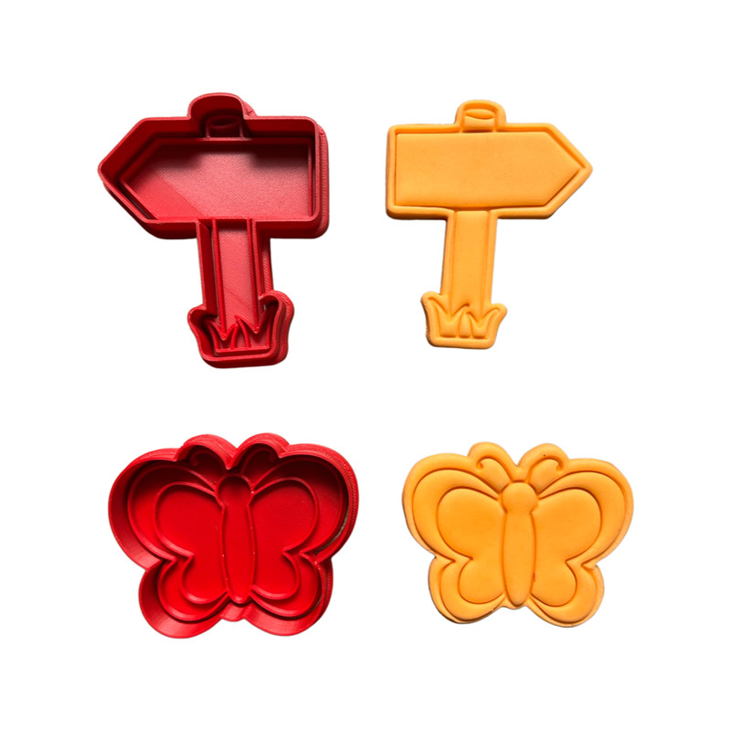 Easter Elements Cookie Cutter Stamp Flower Stars Ribbon Basket Chick Butterfly gallery